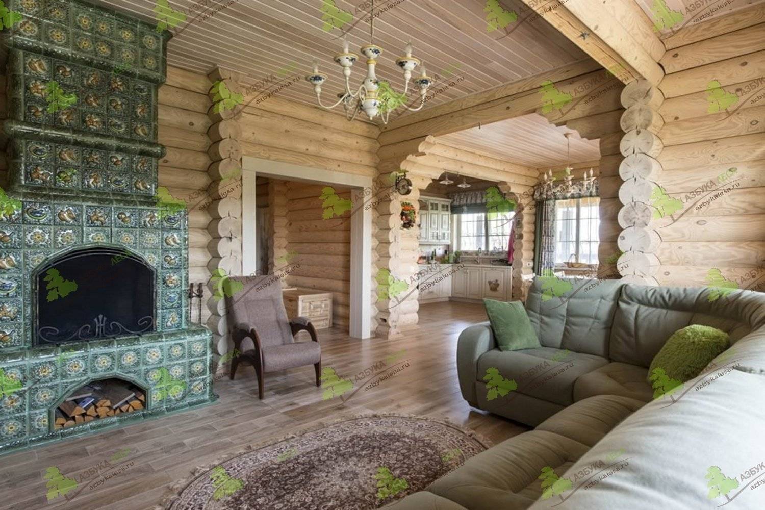 Интерьер деревянного дома - выбор отделочных материалов для стен, потолка и пола, подбор мебели и освещения. особенности стилистик и цветовых решений (фото + видео)