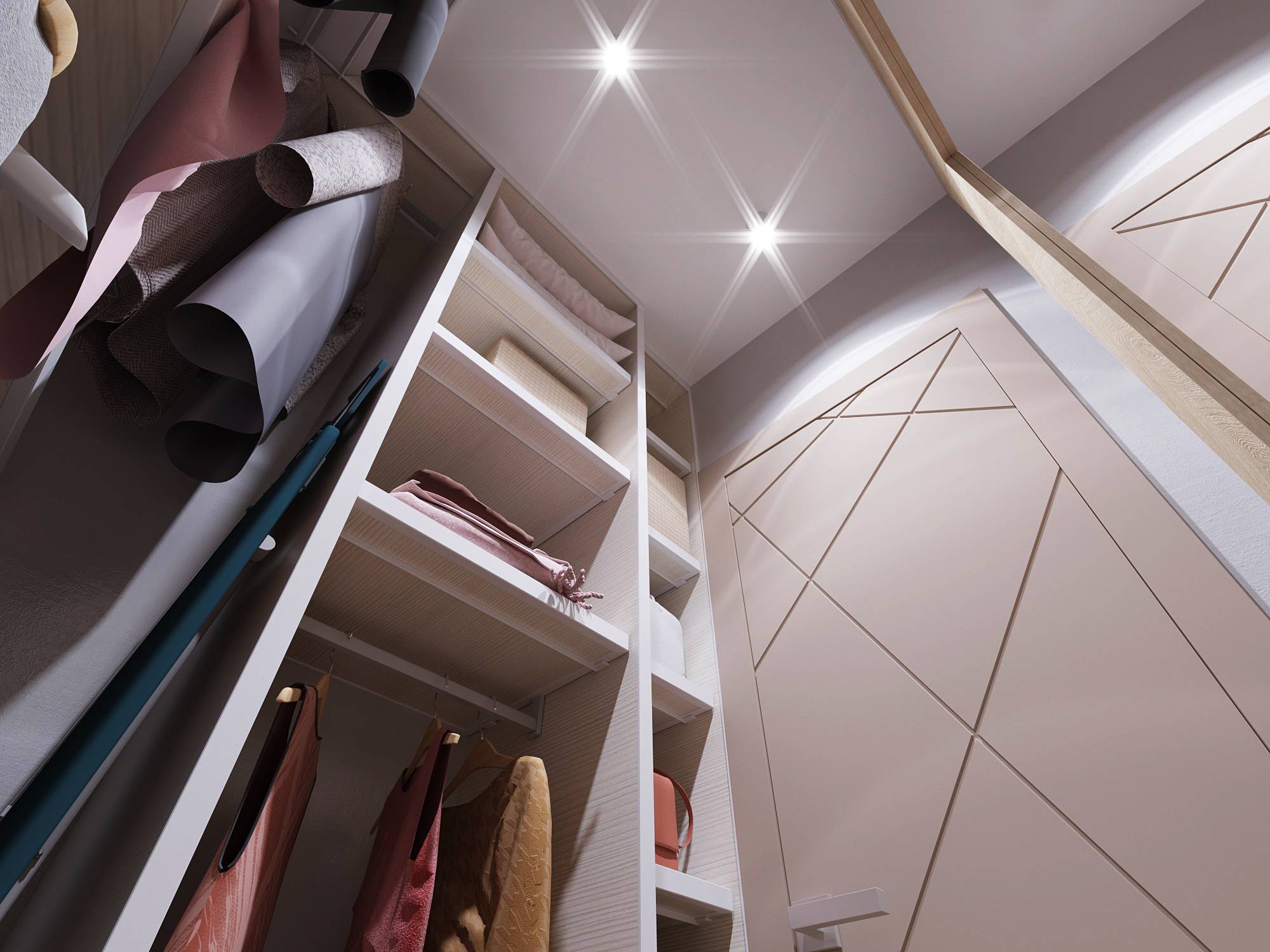 Освещение в гардеробной: зонирование, типы светильников и их расположение