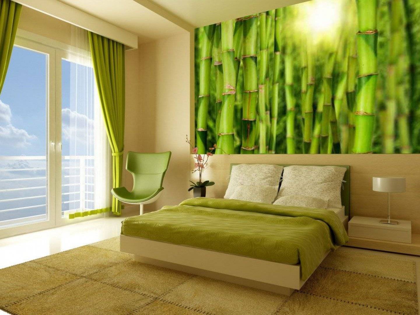 Зелёные обои: значение цвета, сочетание с другими цветами и оформление разных комнат в зелёных тонах