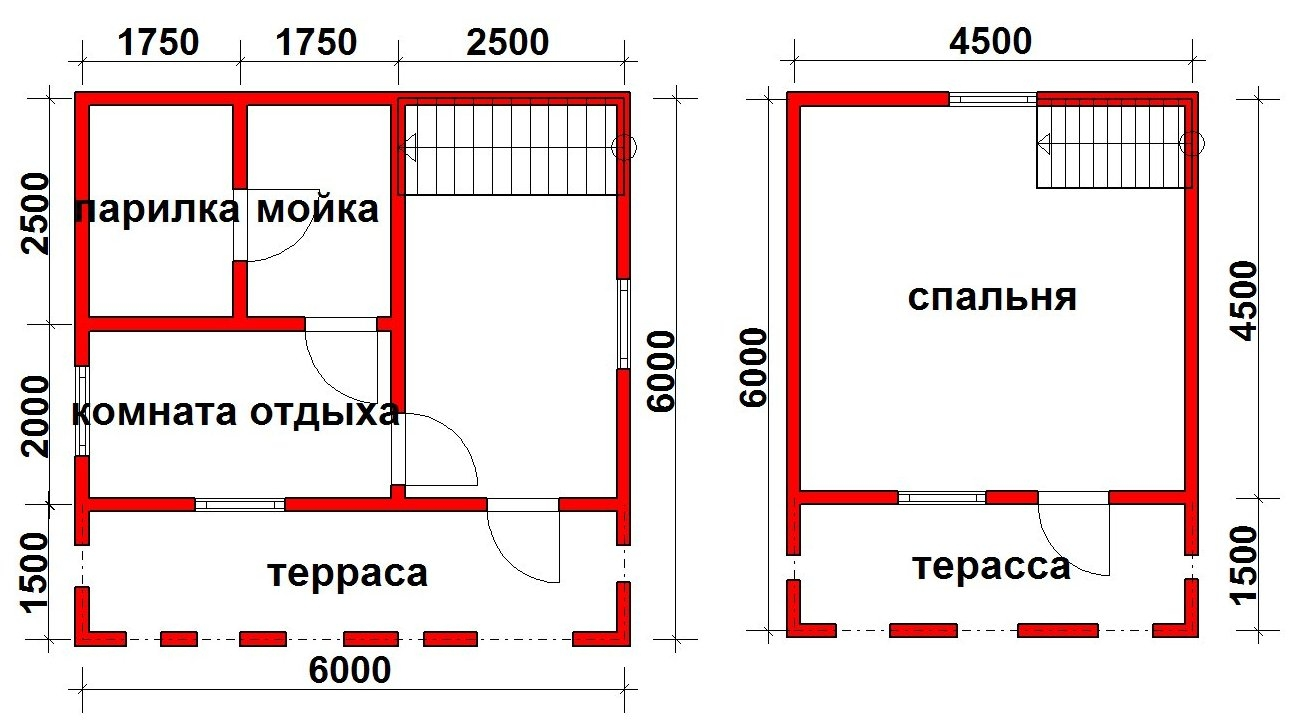 Проект бани с мансардой 5 на 5 проект