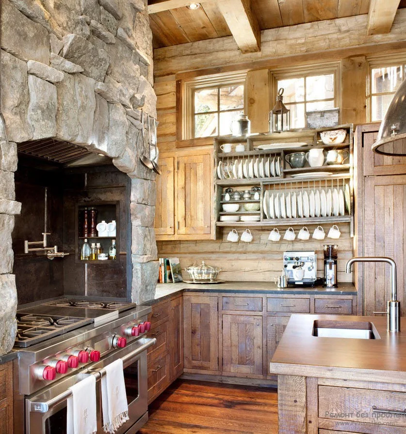 Кухня в деревенском стиле - 50 фото-идей