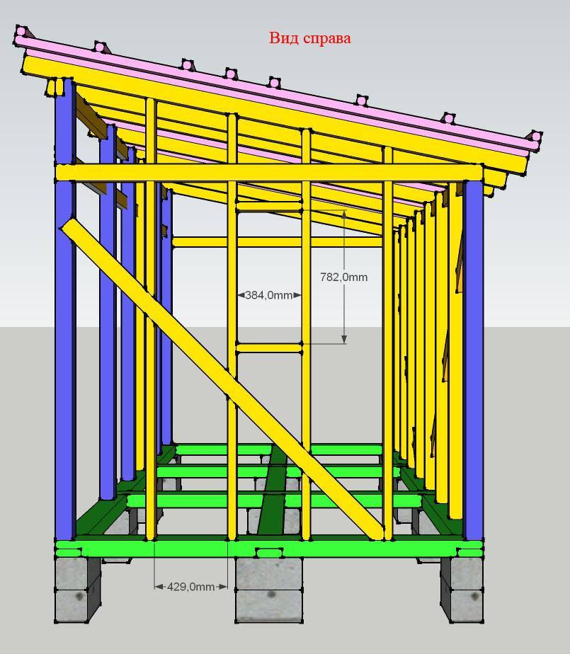 Как построить сарай на даче с односкатной крышей: чертеж, фото, видео