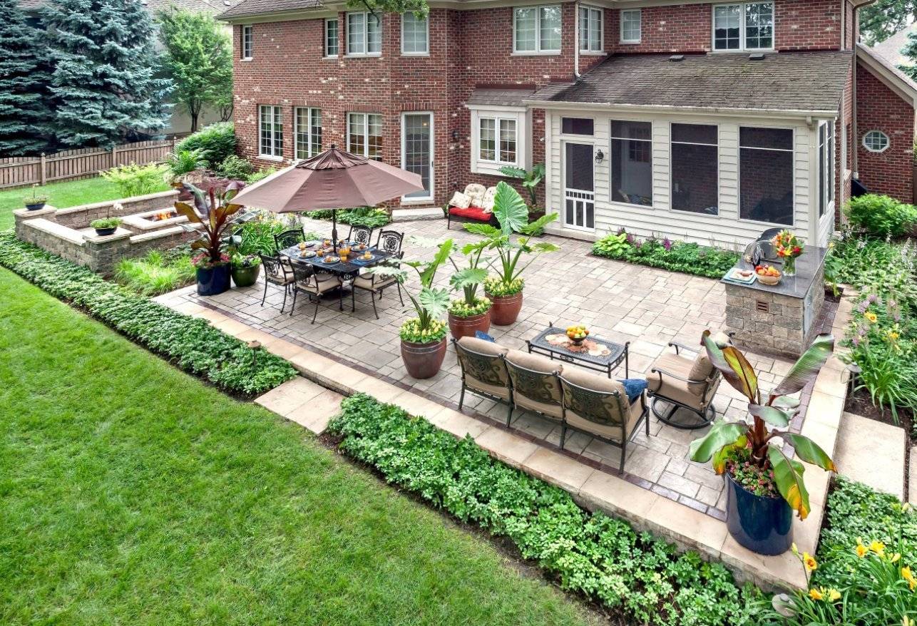 Ландшафтный дизайн двора частного дома: фото с идеями и вариантами обустройства