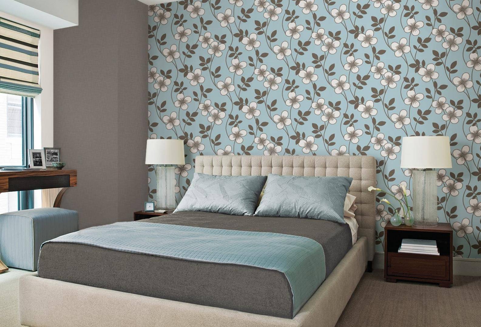 Комбинированные обои в спальне: дизайн, 70 фото с примерами комбинированной отделки стен
