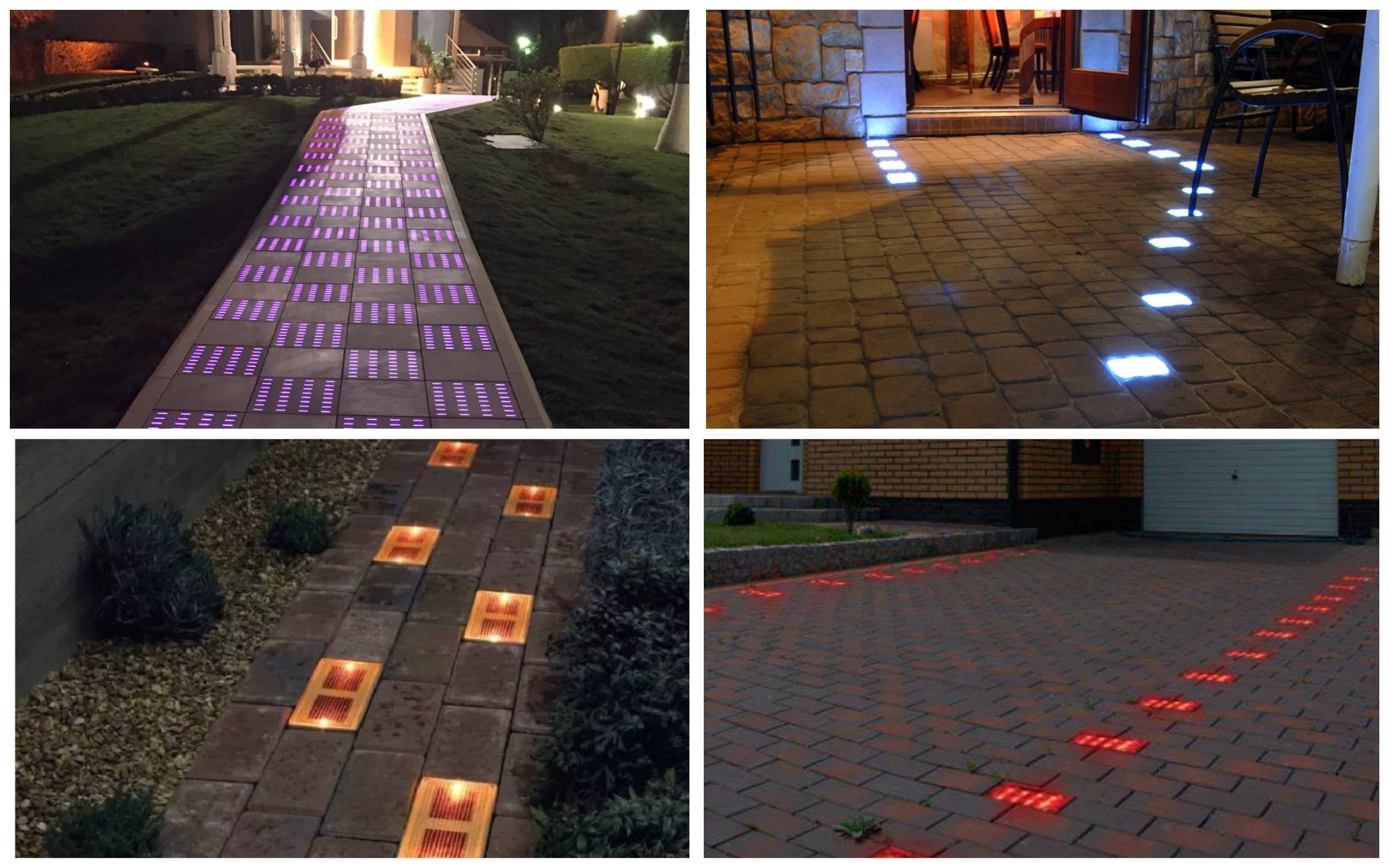 Светящаяся тротуарная плитка:разновидности,изготовление,производство и укладка