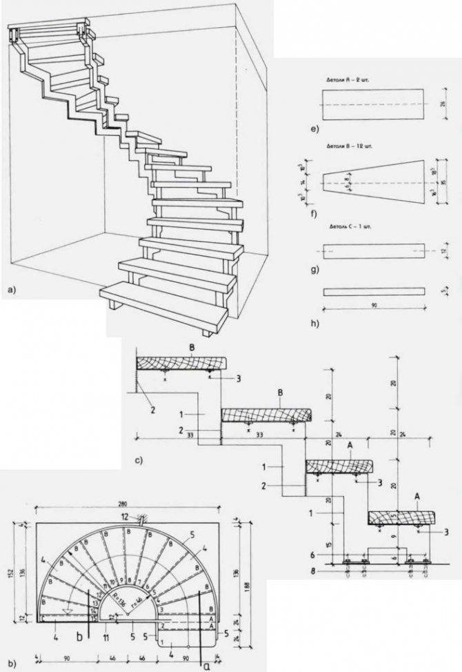 Расчет винтовой лестницы – 3d-калькулятор онлайн