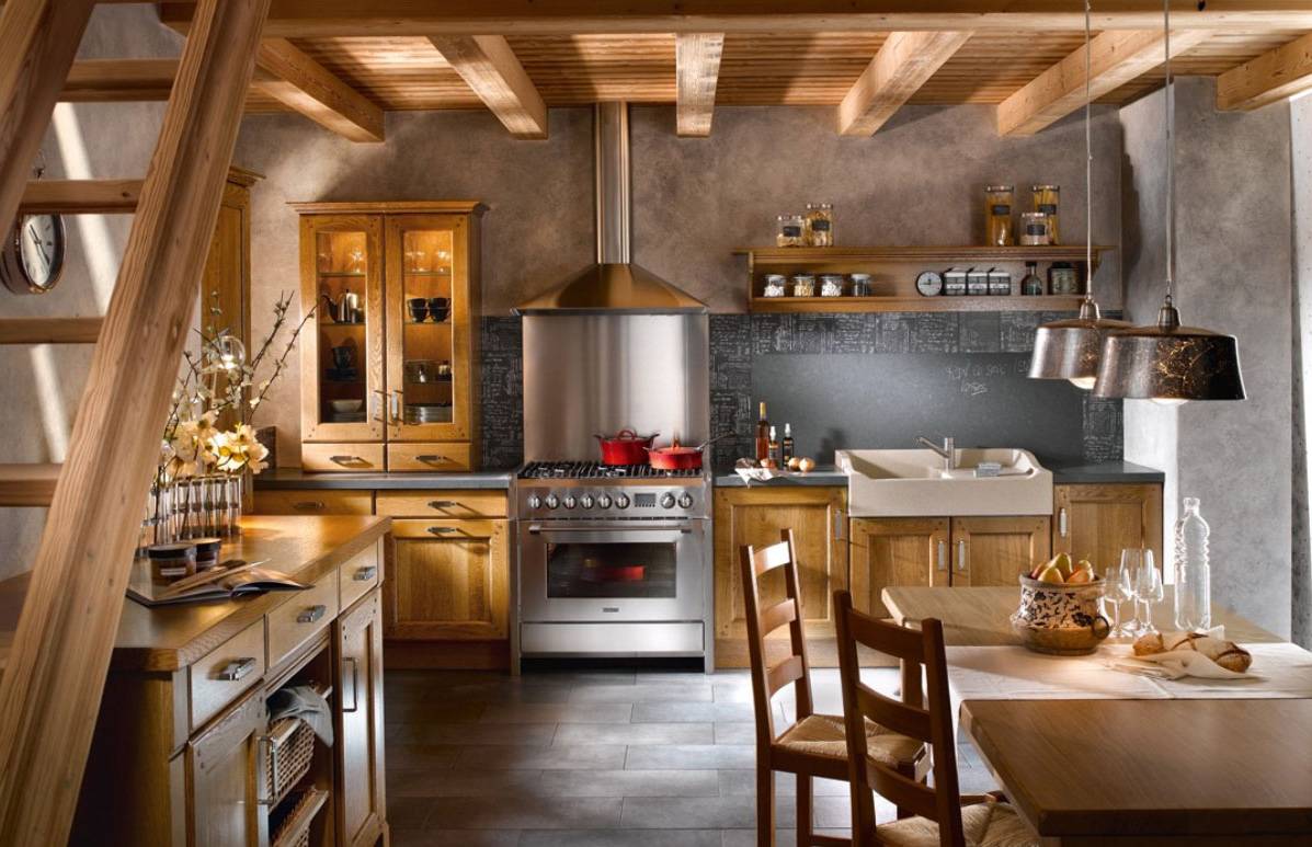 Кухня в деревенском стиле: дизайн и особенности интерьера для загородного дома