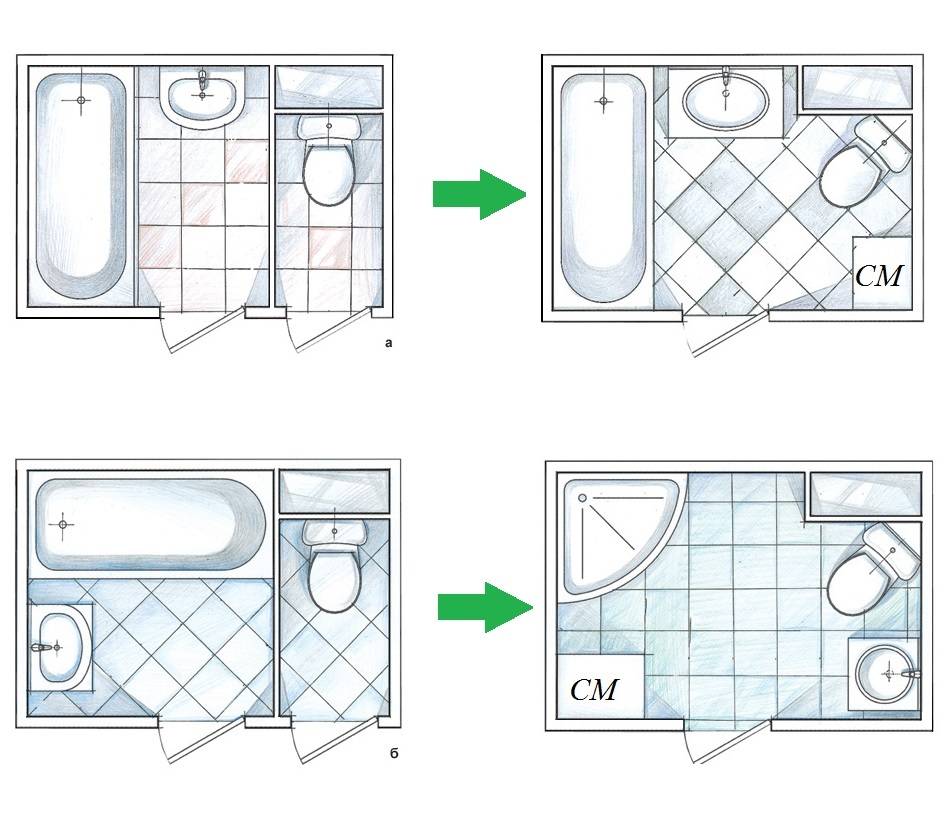 Перепланировка совмещенного санузла в хрущевке