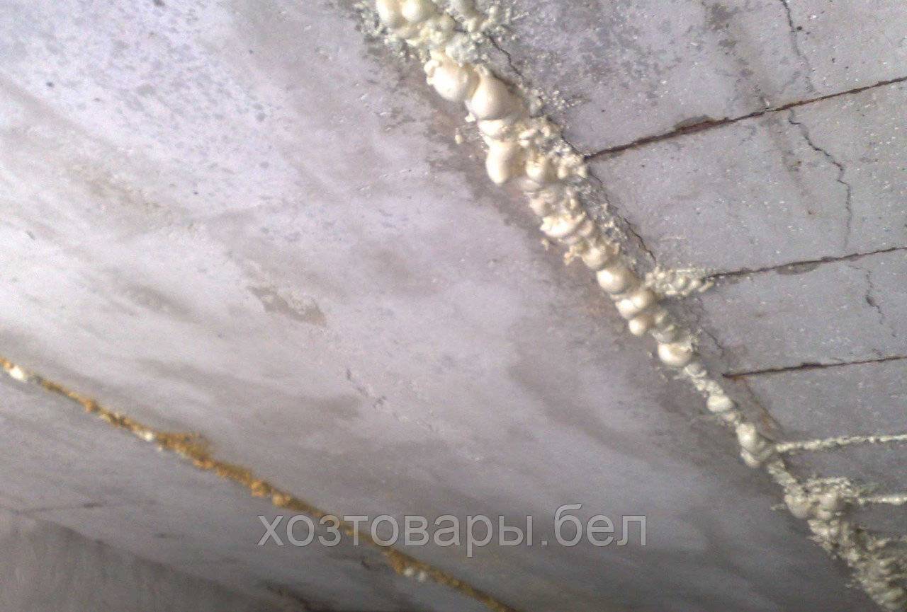Заделка швов между плитами перекрытия на потолке