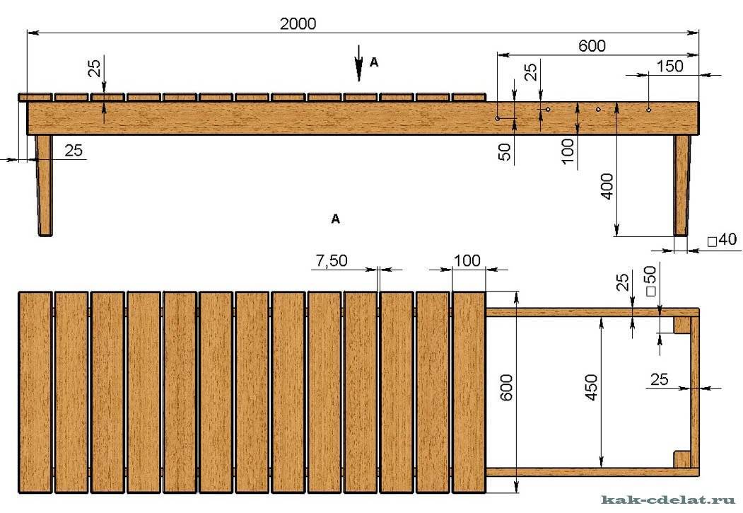 Деревянный шезлонг для дачи своими руками чертежи фото